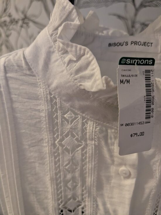 Bisou's Project White Lace Blouse — Size M — NWT - Picture 3 of 10